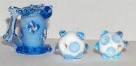 Blue Milk Pitcher with accent beads